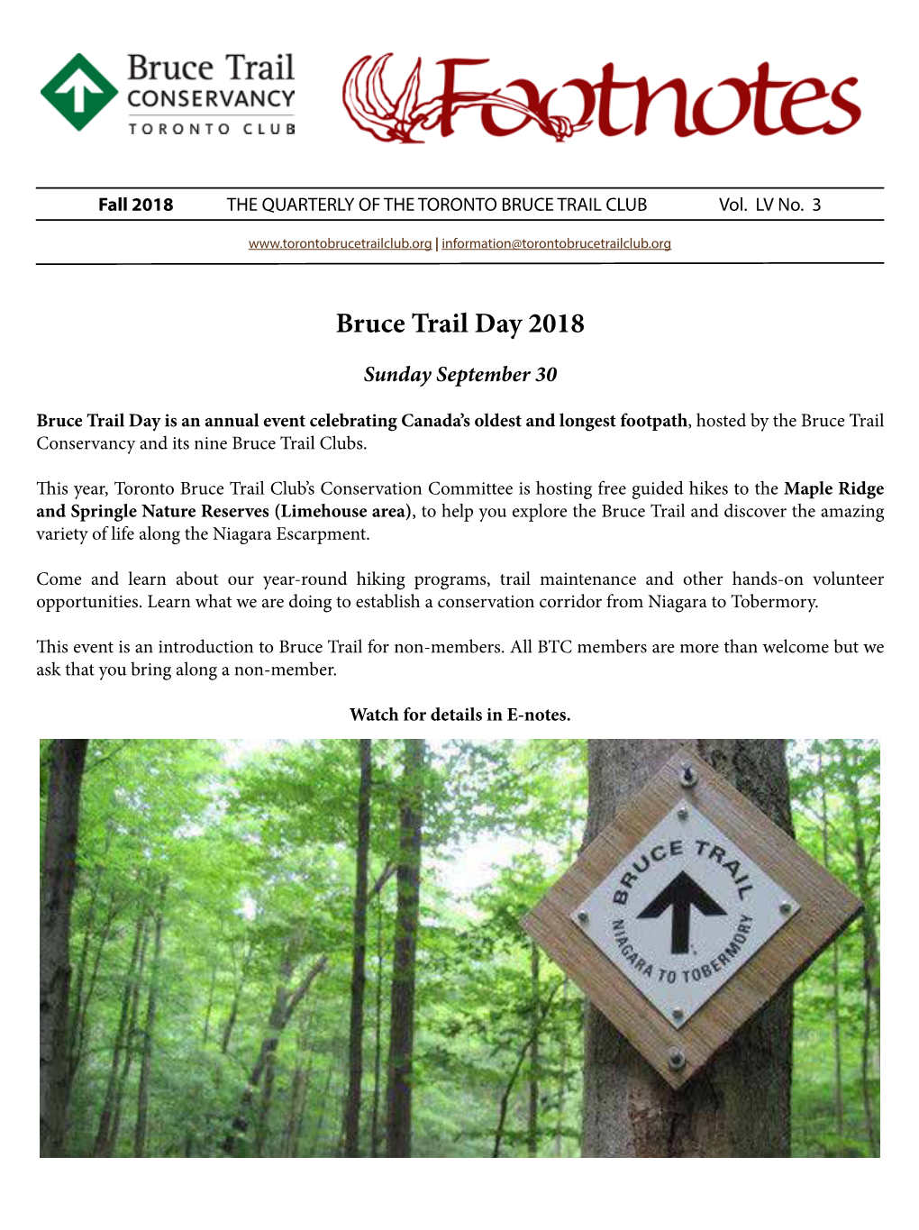 Bruce Trail Day 2018