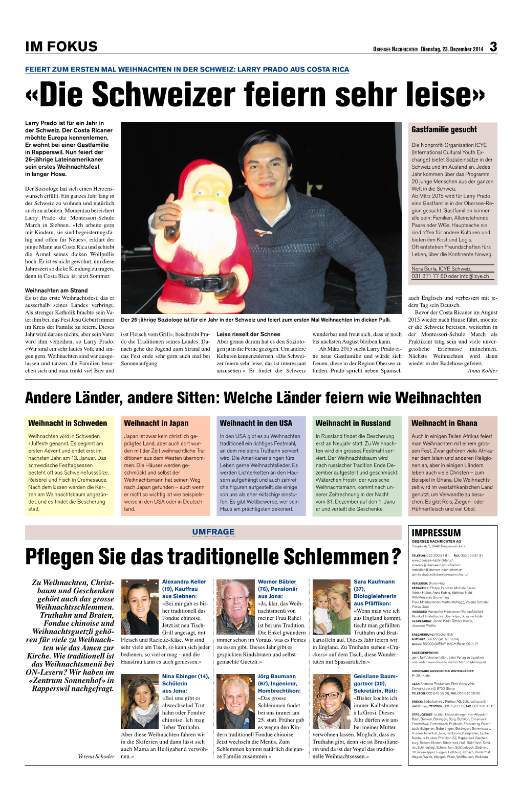 Obersee Nachrichten, 23.12.2014