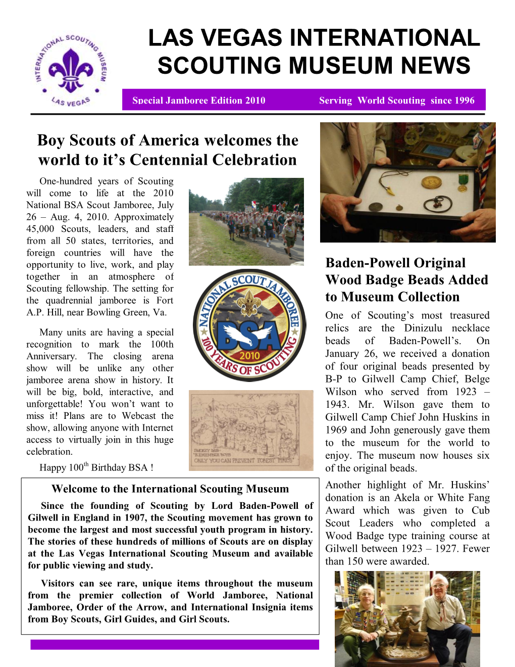 Las Vegas International Scouting Museum News