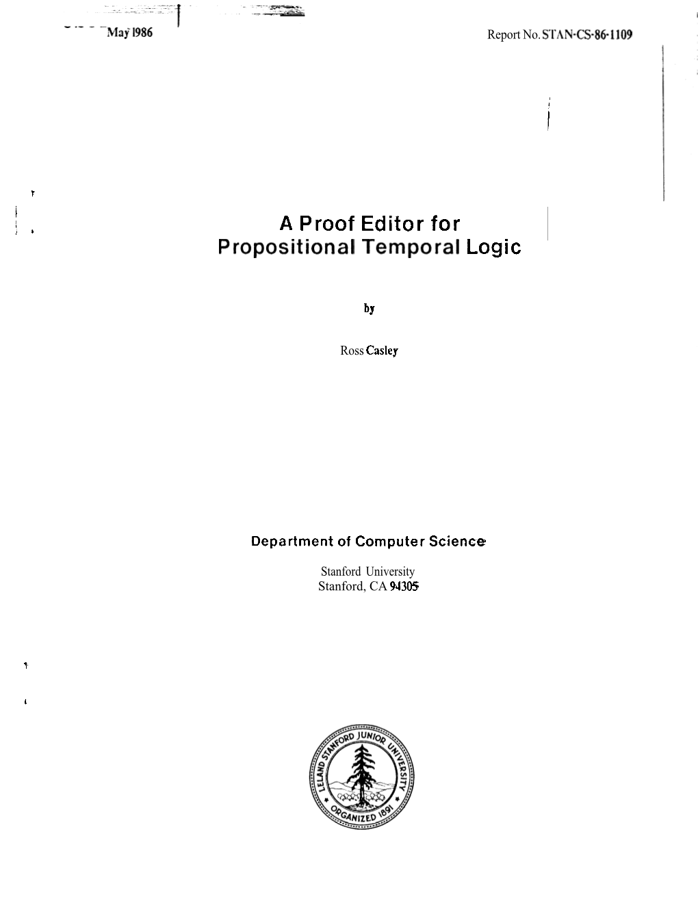 A Proof Editor for Propositional Temporal Logic