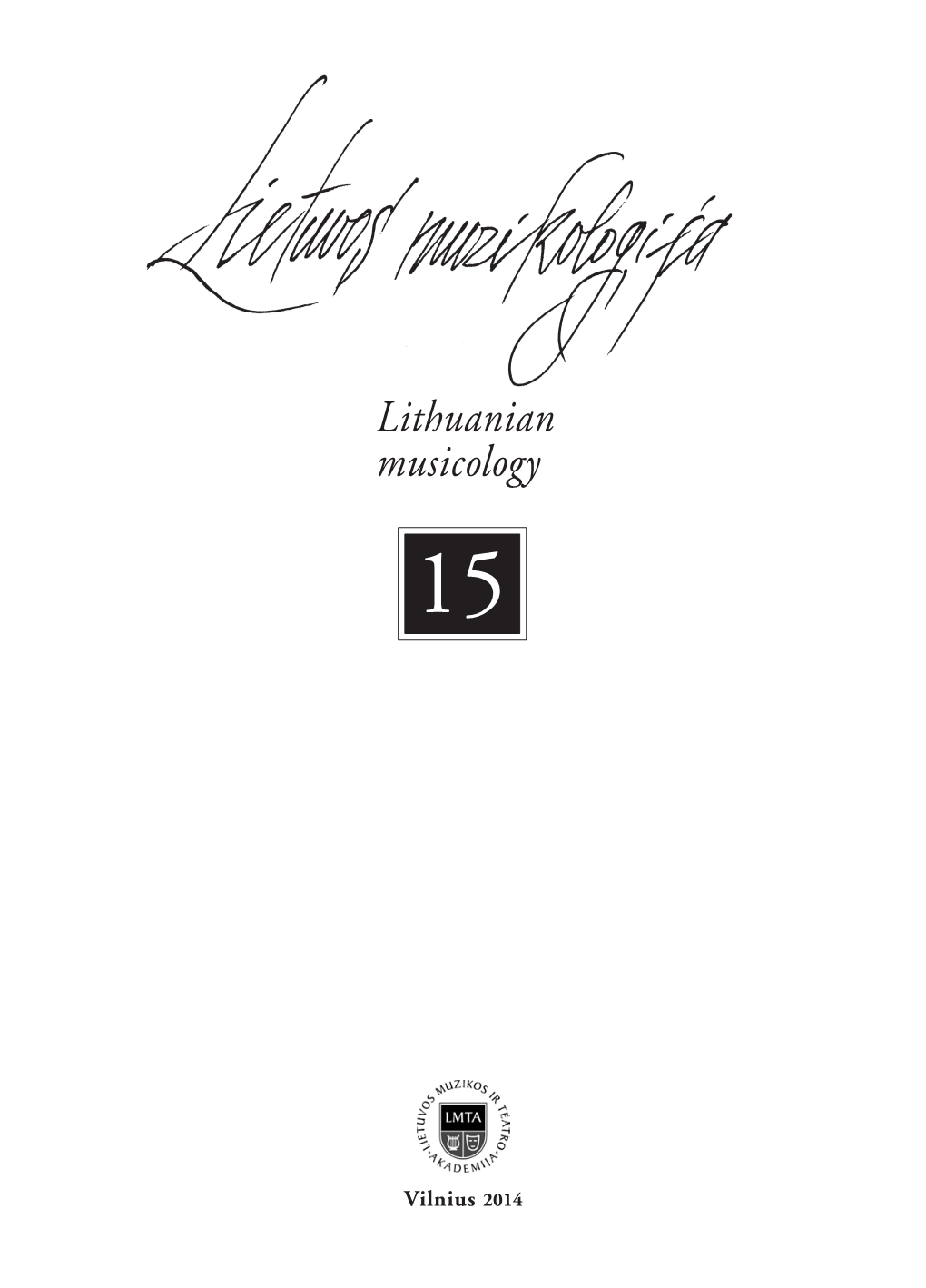 Lithuanian Musicology 15