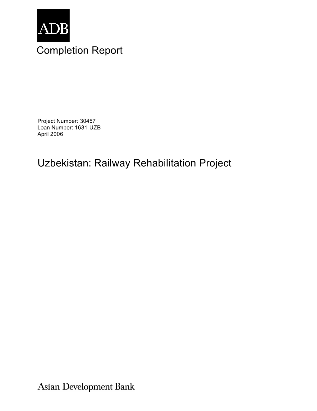 Uzbekistan: Railway Rehabilitation Project