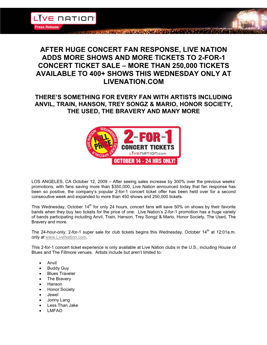 After Huge Concert Fan Response, Live Nation