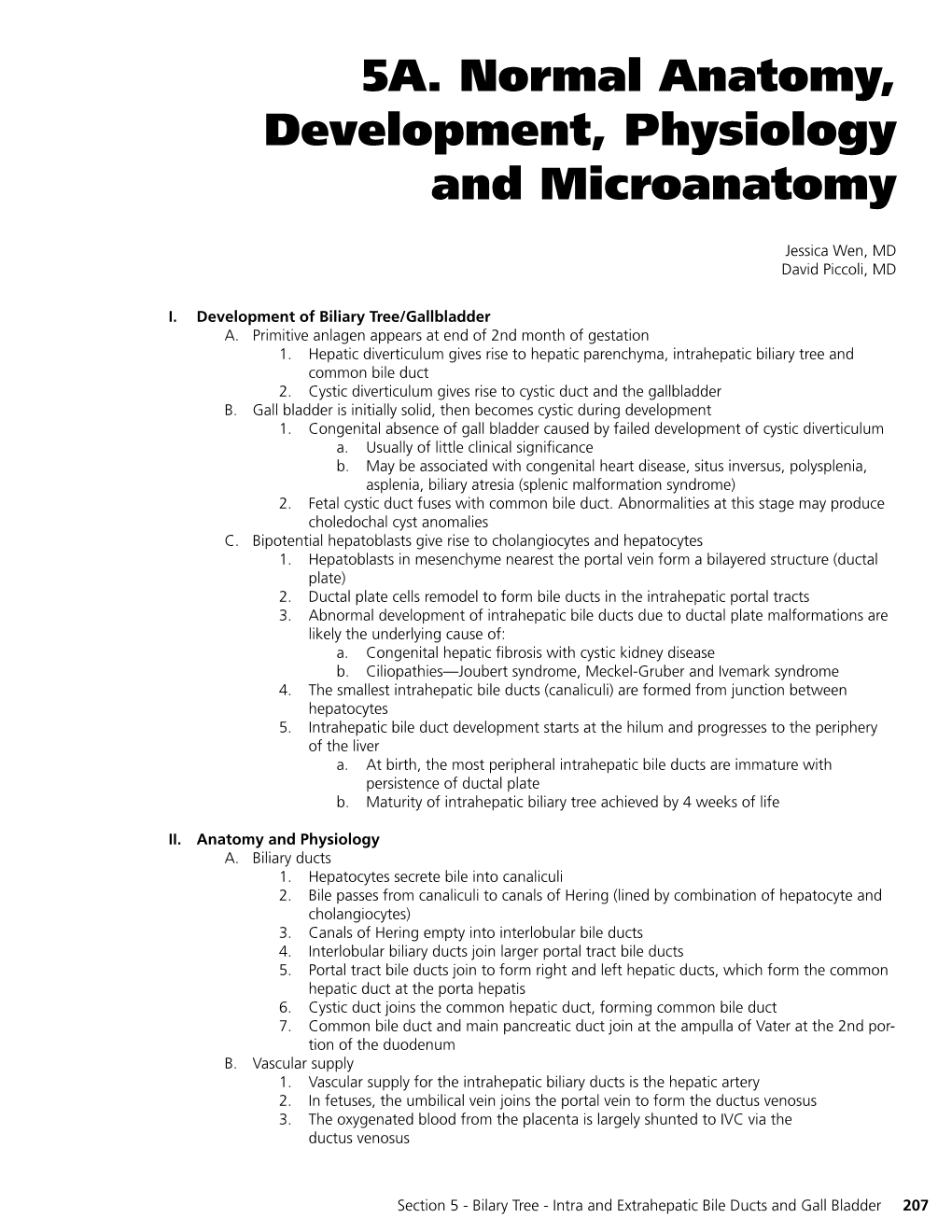 5A. Normal Anatomy, Development, Physiology and Microanatomy