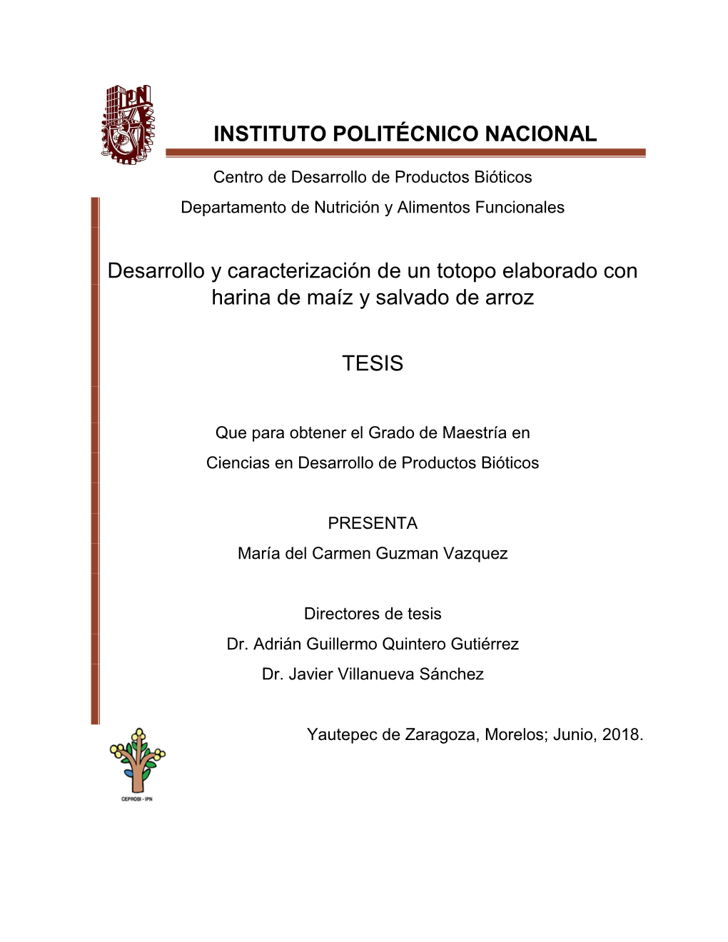 INSTITUTO POLITÉCNICO NACIONAL Desarrollo Y