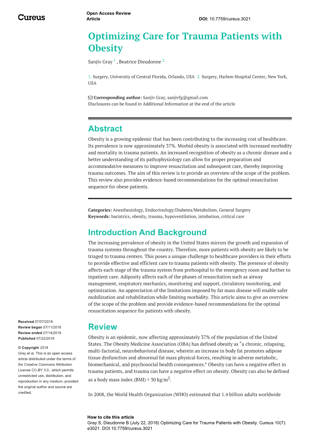 Optimizing Care for Trauma Patients with Obesity