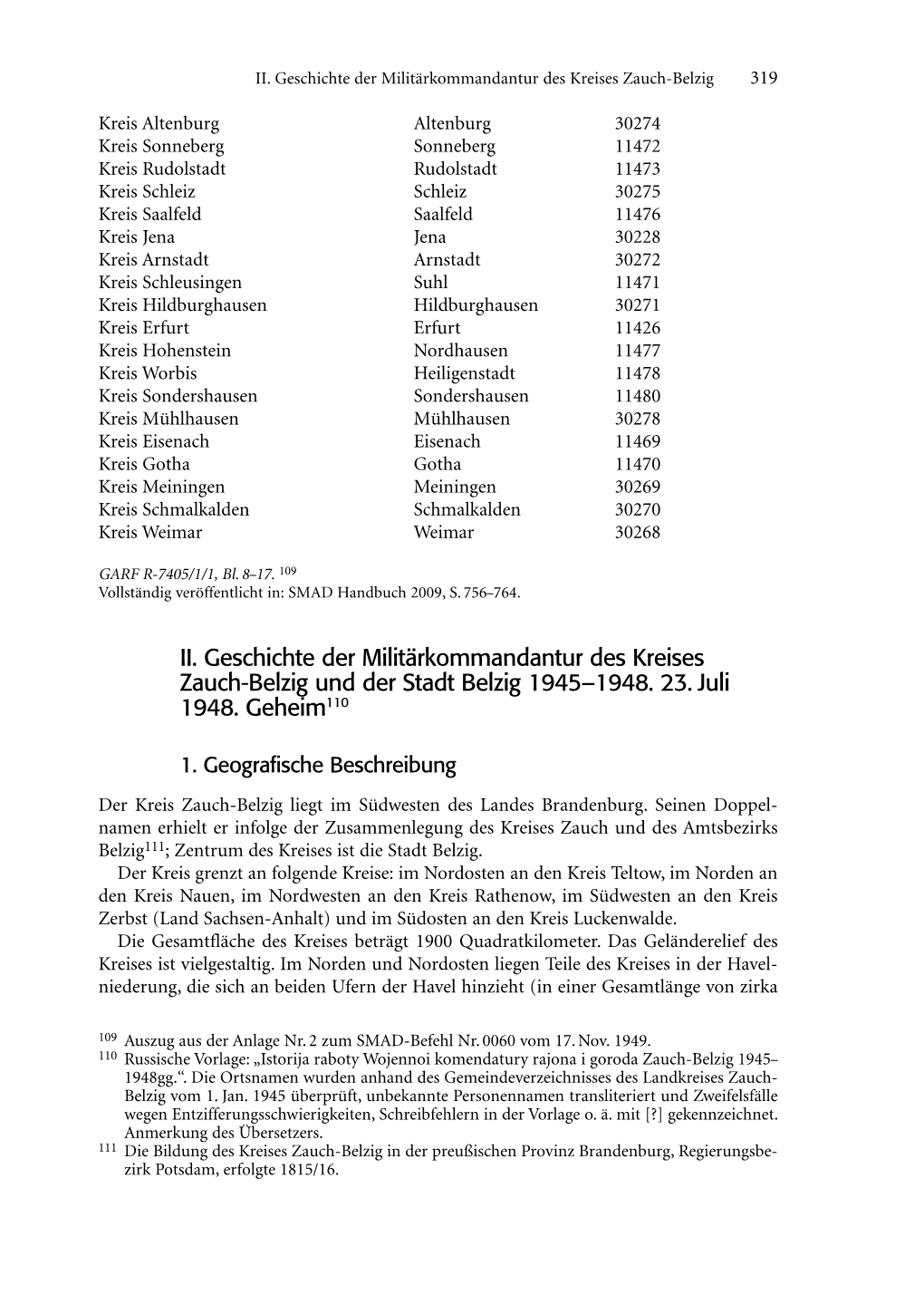 II. Geschichte Der Militärkommandantur Des Kreises Zauch-Be­ Lzig 319