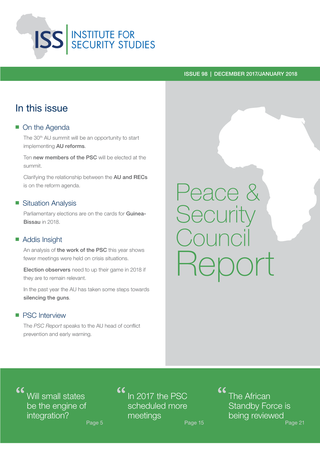 Peace and Security Council Report 98