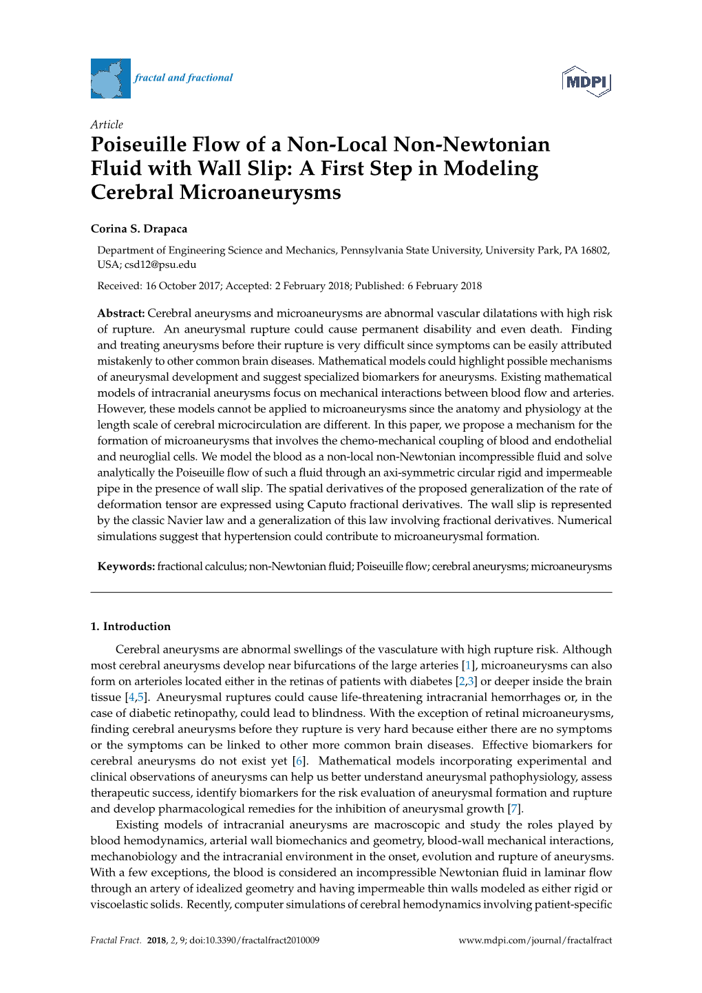 Poiseuille Flow of a Non-Local Non-Newtonian Fluid with Wall Slip: a First Step in Modeling Cerebral Microaneurysms