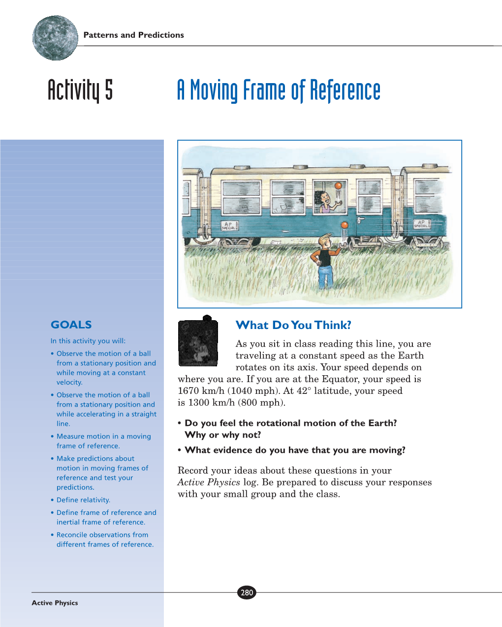 Activity 5 a Moving Frame of Reference