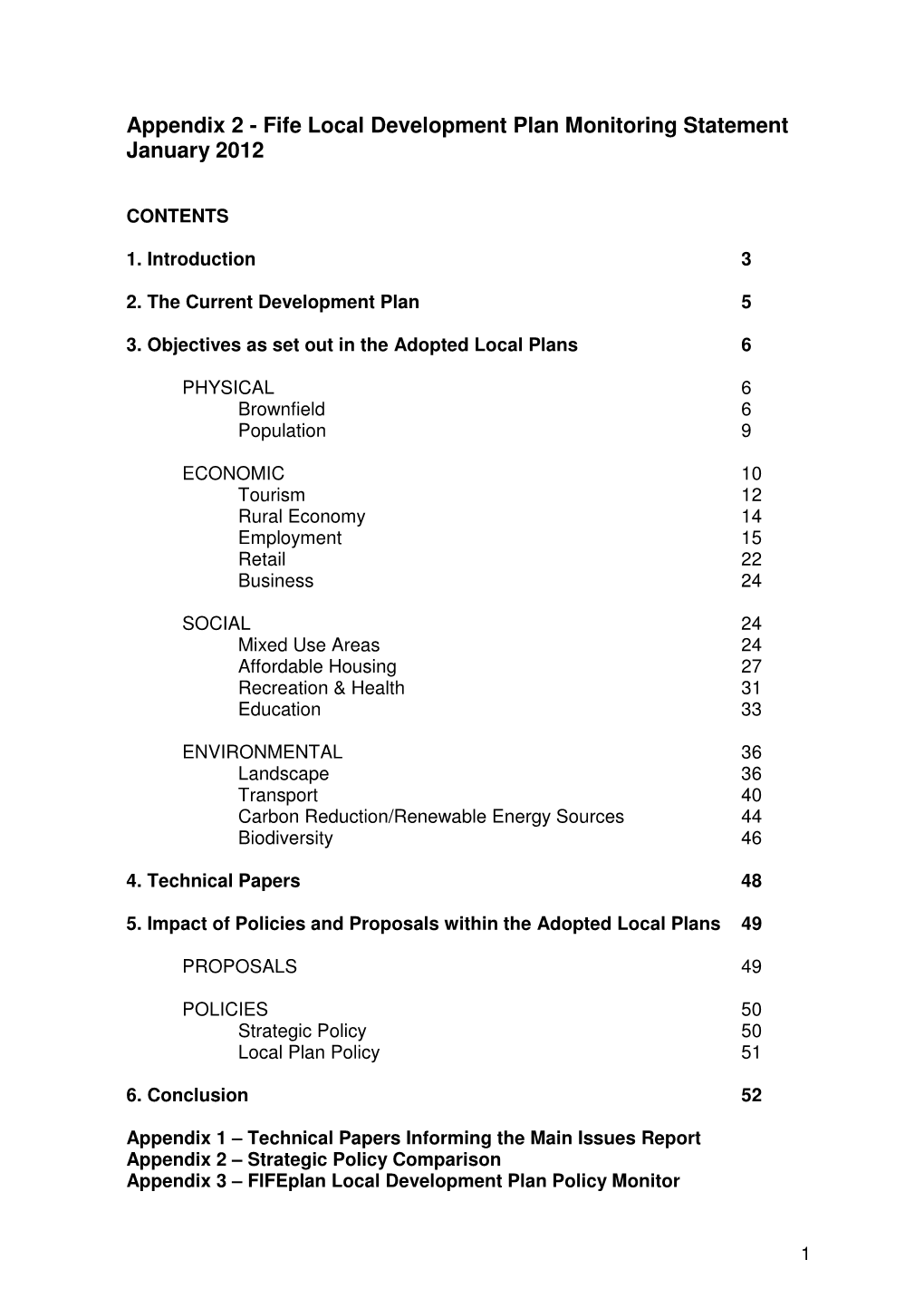 Fife Local Development Plan Monitoring Statement January 2012