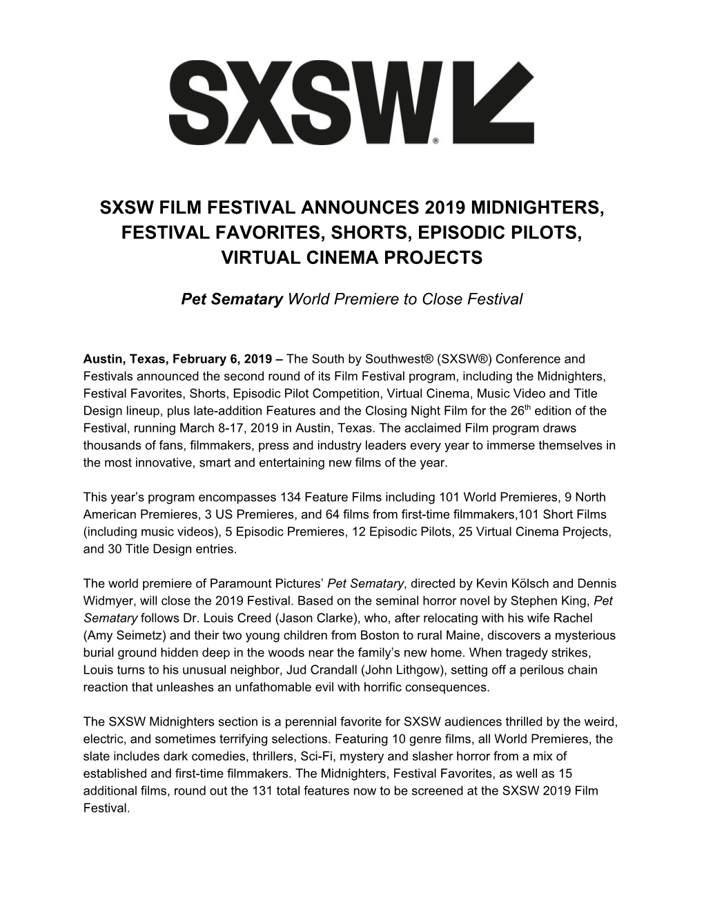 Sxsw Film Festival Announces 2019 Midnighters, Festival Favorites, Shorts, Episodic Pilots, Virtual Cinema Projects