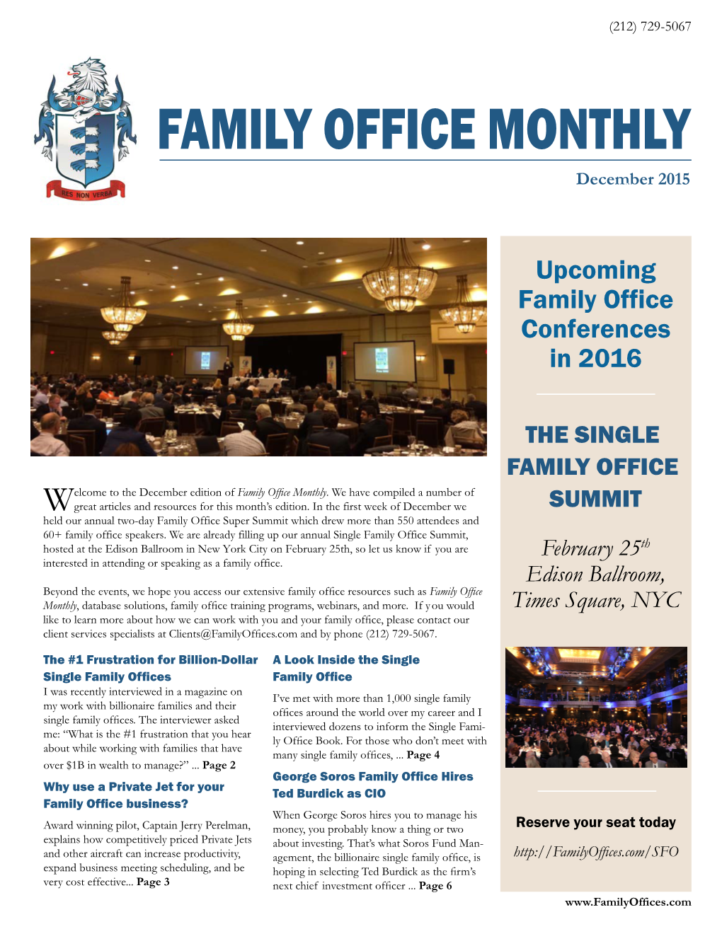 FAMILY OFFICE MONTHLY December 2015