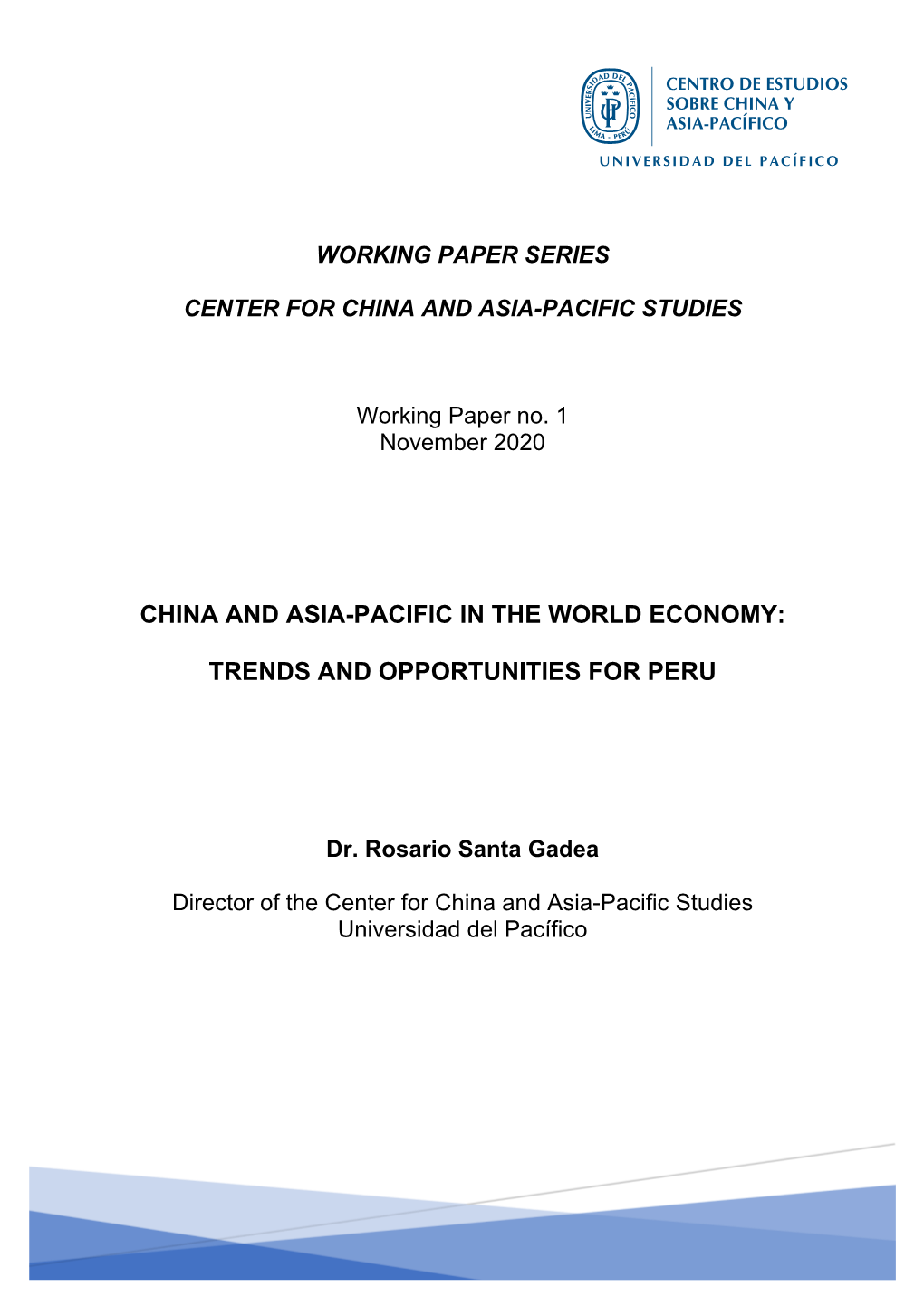 China and Asia-Pacific in the World Economy
