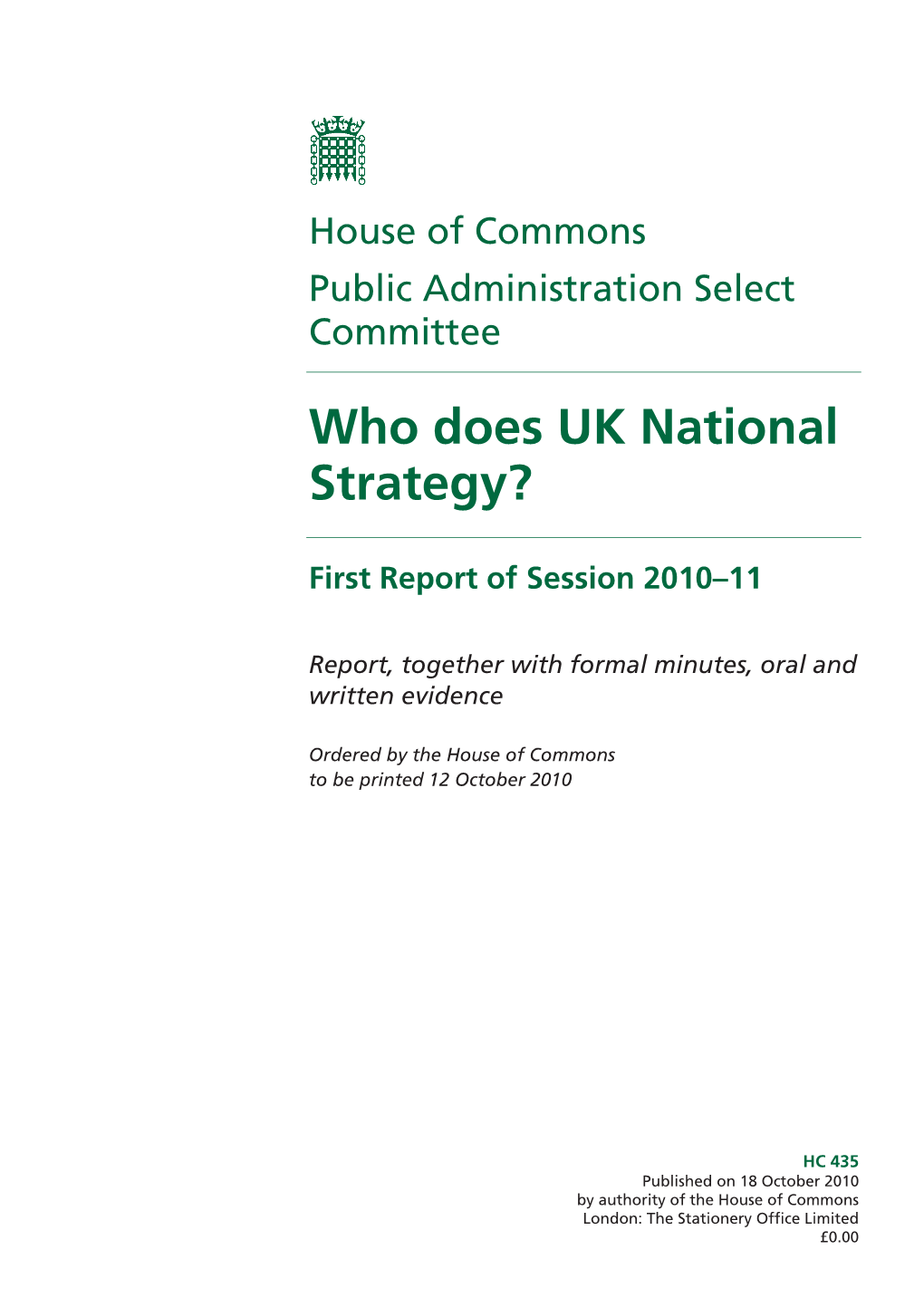 Who Does UK National Strategy?