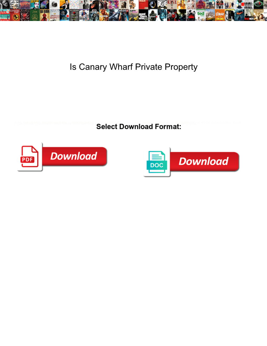 Is Canary Wharf Private Property