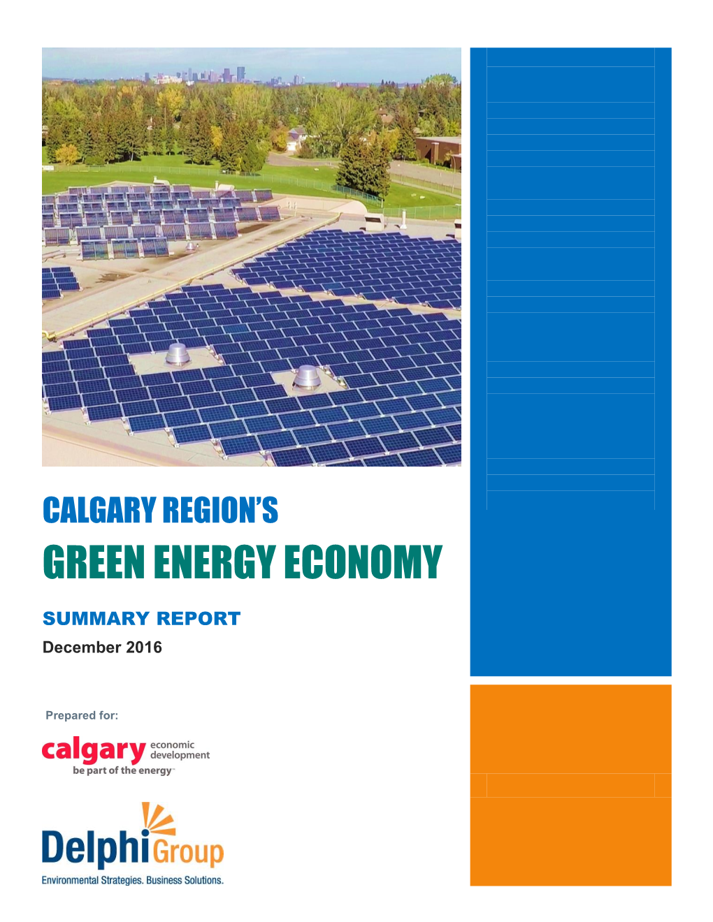 Calgary Region's Green Energy Economy Summary Report