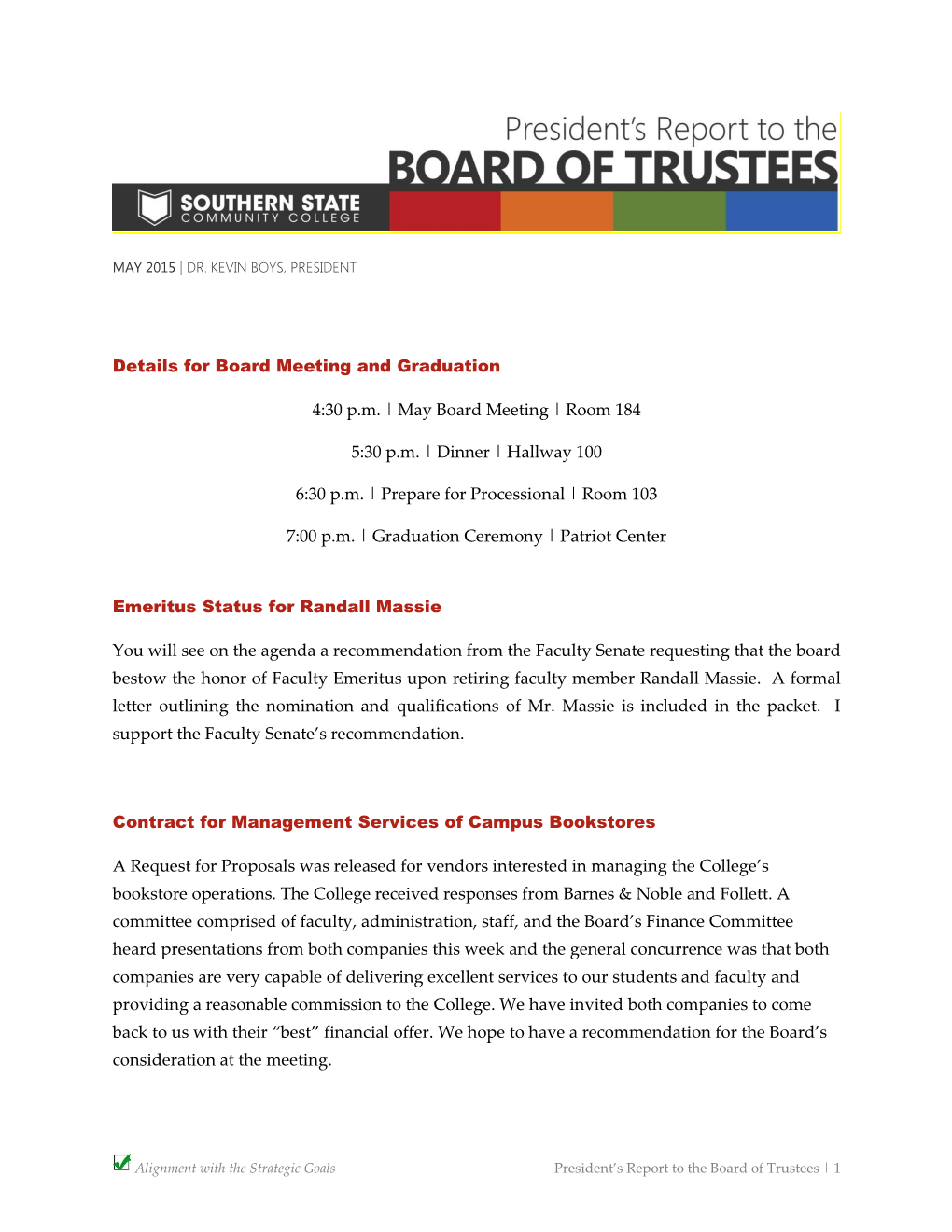 May Board Meeting | Room 184