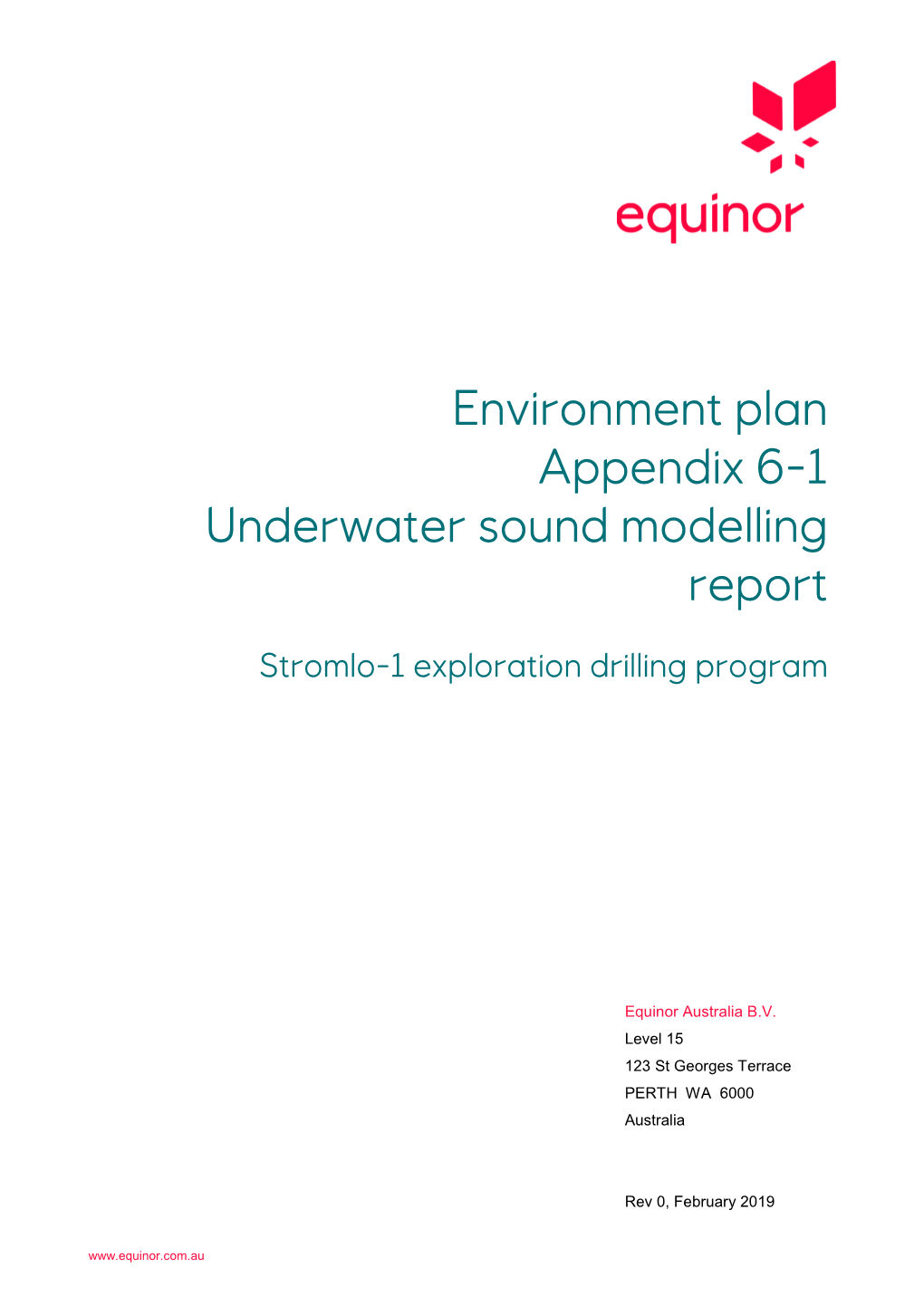 Appendix 6-1 Underwater Sound Modelling Report