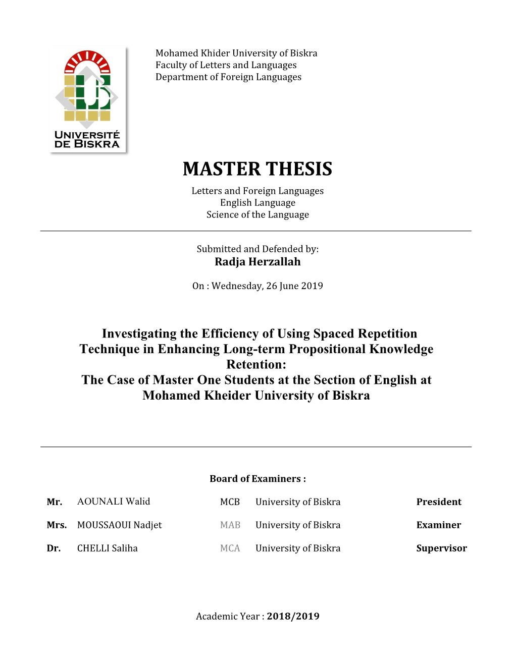 Investigating the Efficiency of Using Spaced Repetition.Pdf