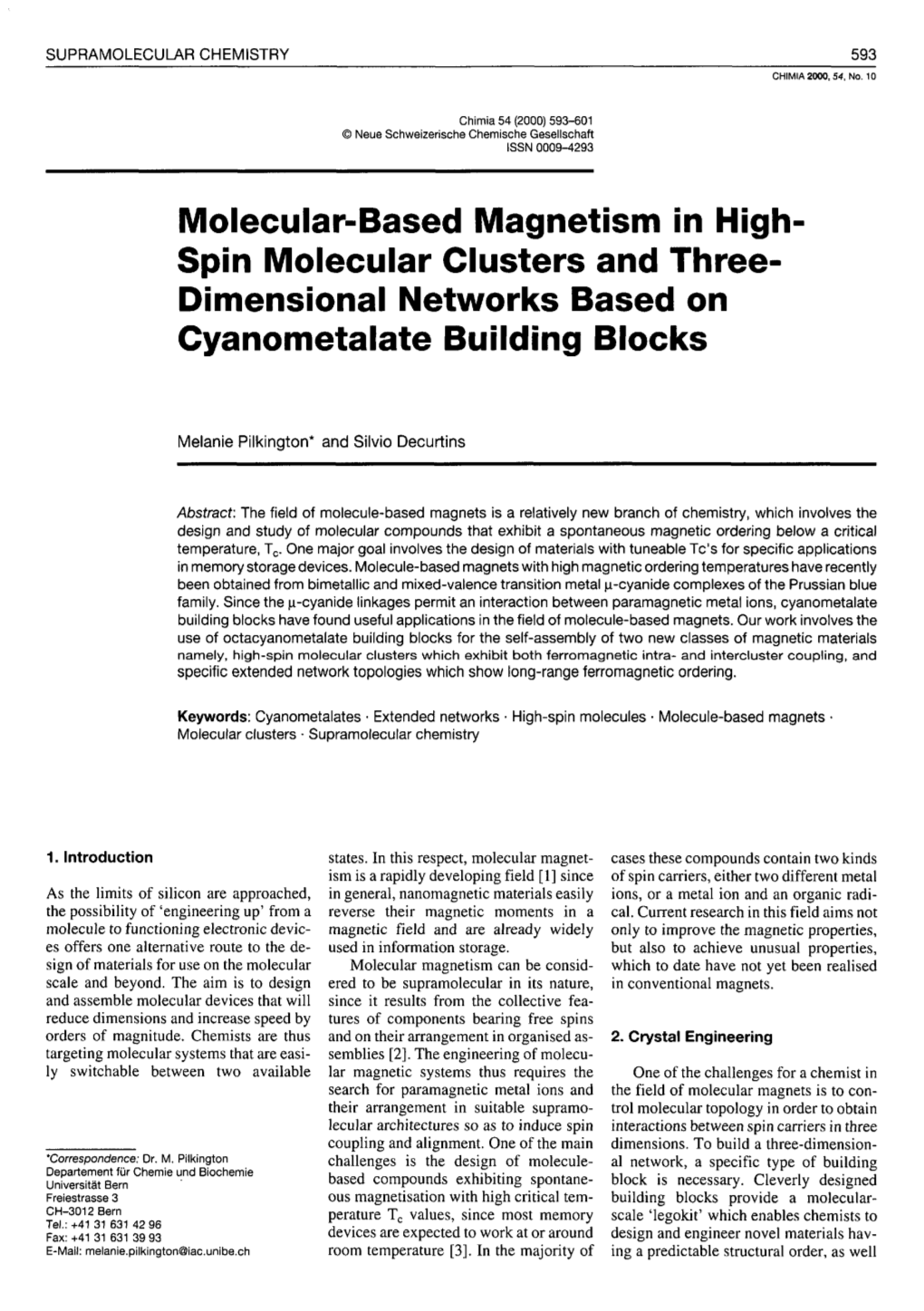 Molecular-Based Magnetism in High-Spin Molecular Clusters And