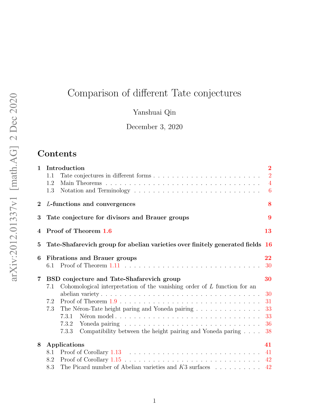 Comparison of Different Tate Conjectures