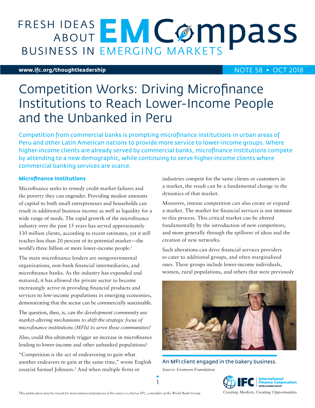 Driving Microfinance Institutions to Reach Lower-Income People and the Unbanked in Peru