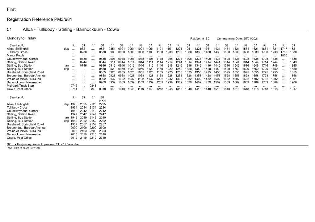 First Registration Reference PM3/681 Alloa