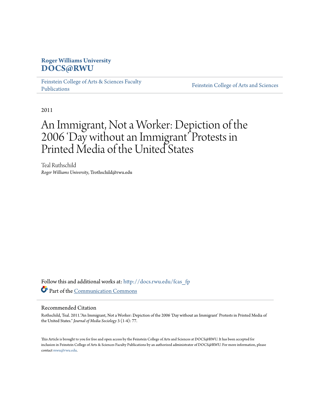 Depiction of the 2006 'Day Without an Immigrant' Protests