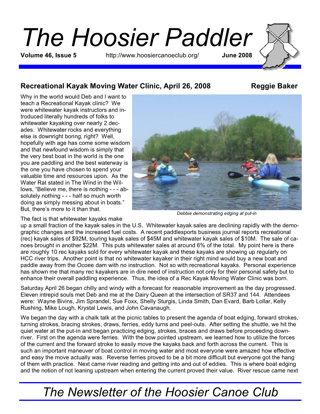 The Hoosier Paddler Volume 46, Issue 5 June 2008