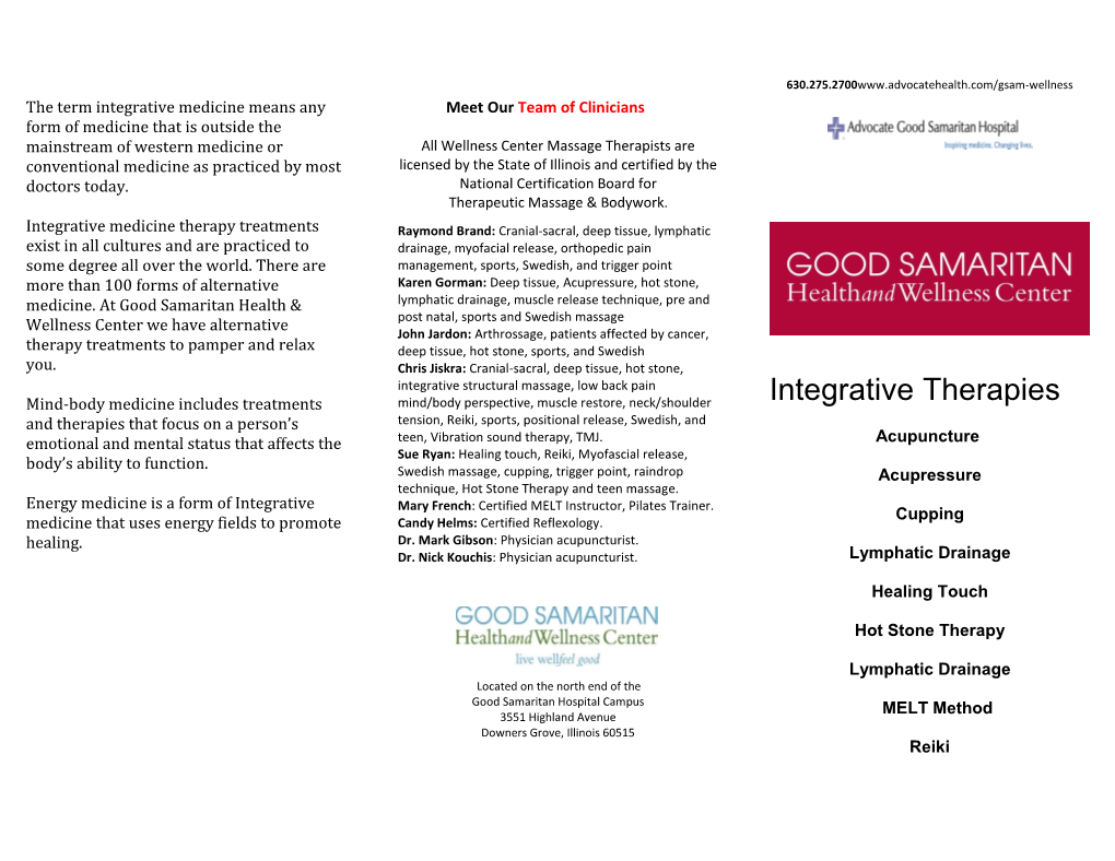 Integrative Therapies