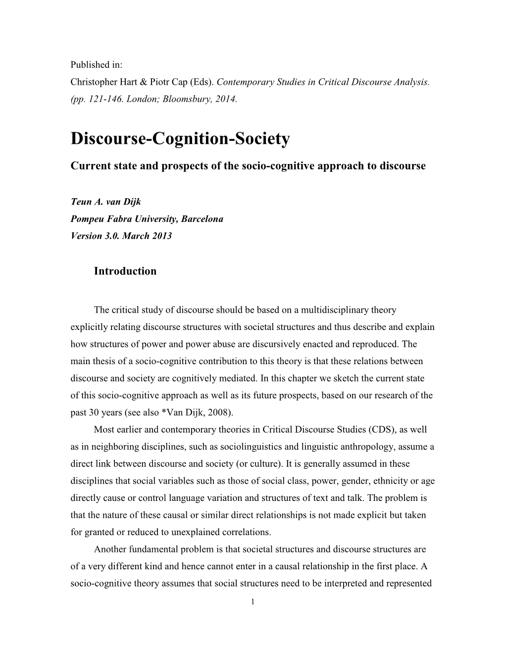Discourse-Cognition-Society