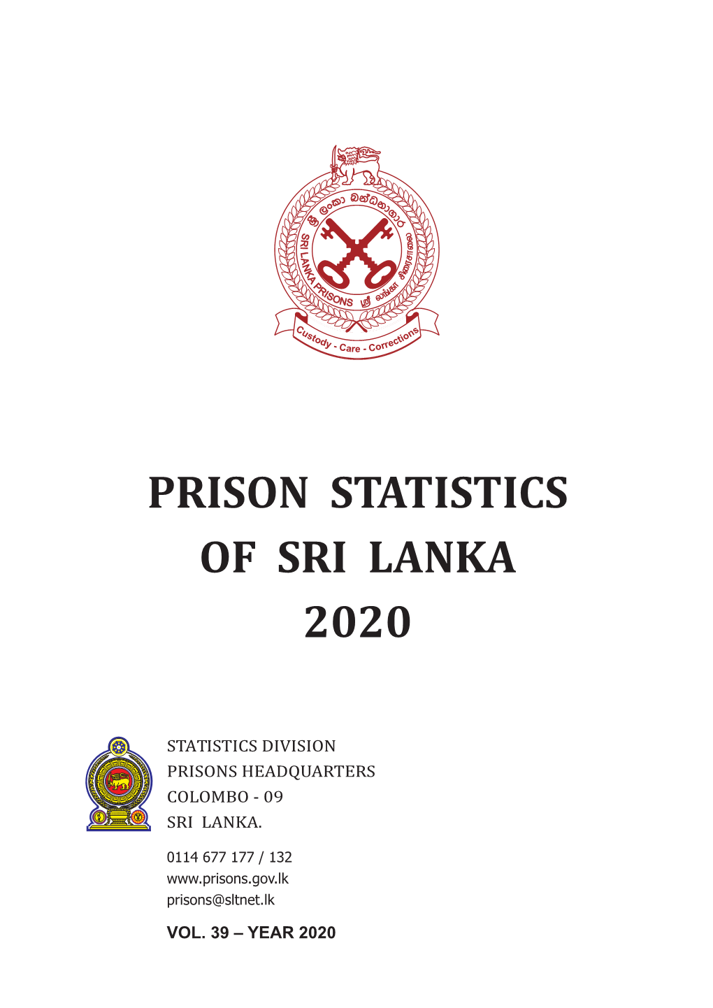 Prison Statistics of Sri Lanka 2020