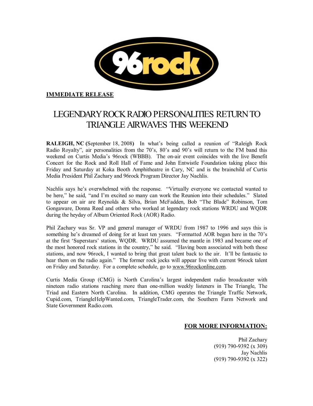 Legendary Rock Radio Personalities Return to Triangle Airwaves This Weekend