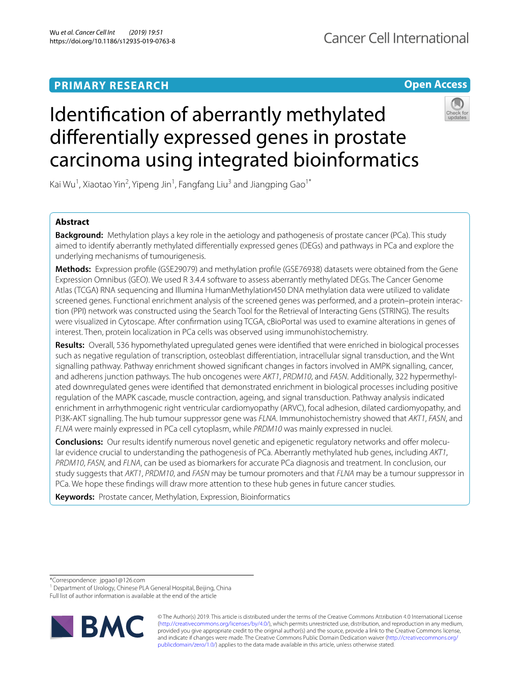 Identification of Aberrantly Methylated Differentially Expressed Genes In