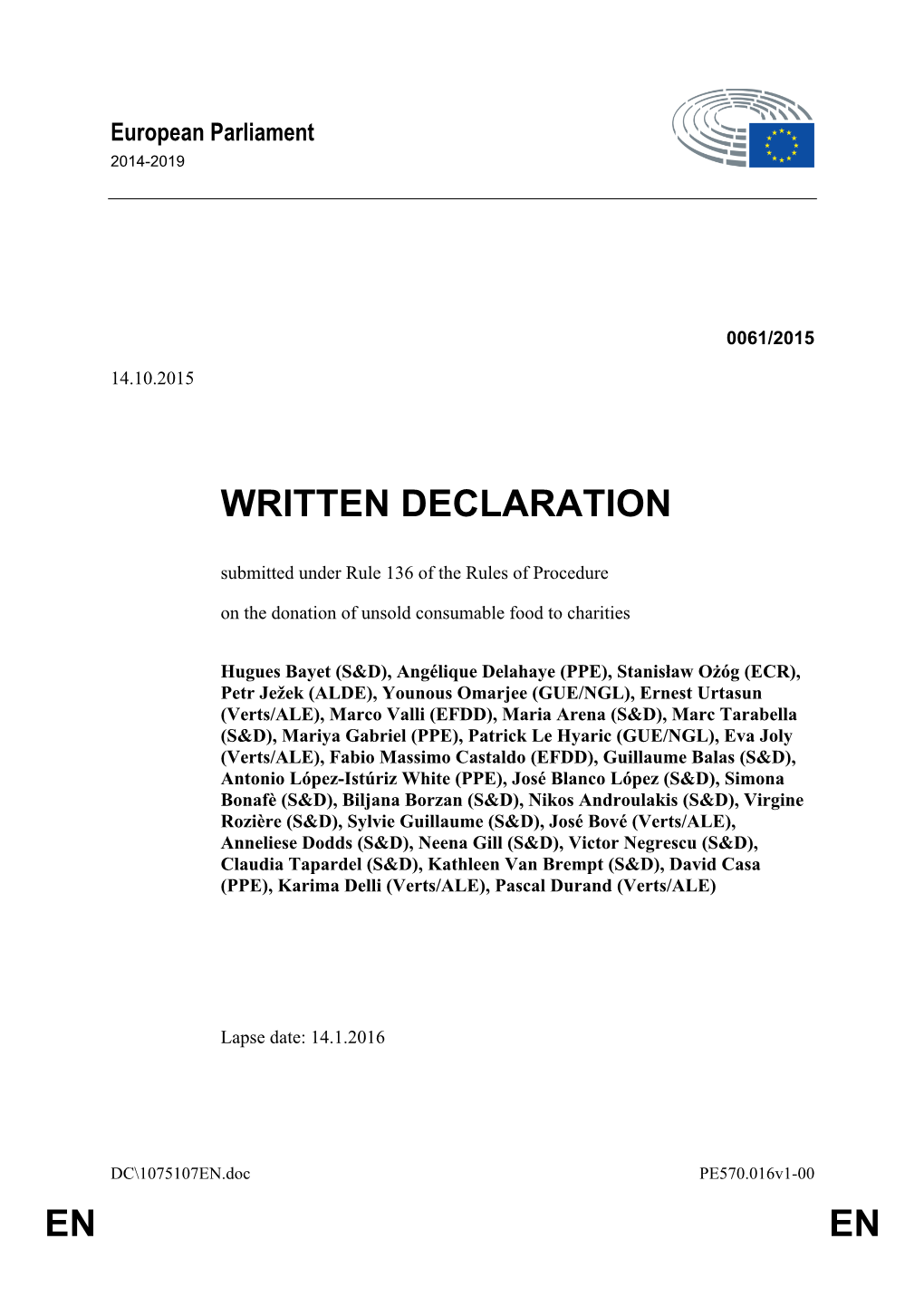 En En Written Declaration