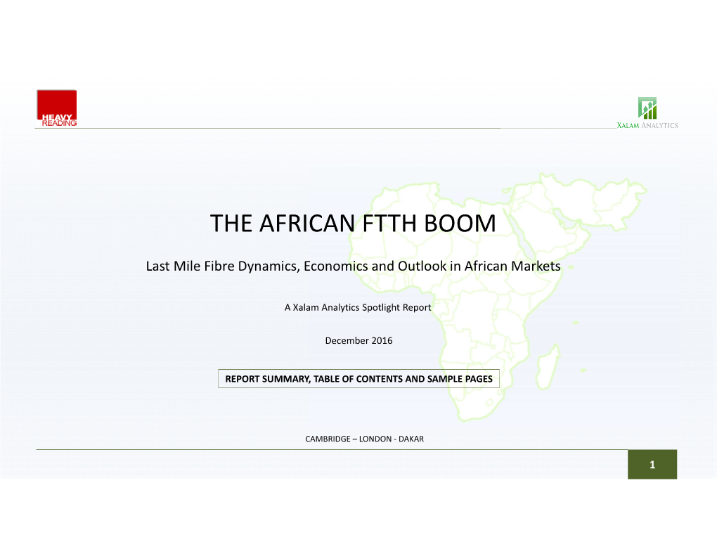 The African Ftth Boom