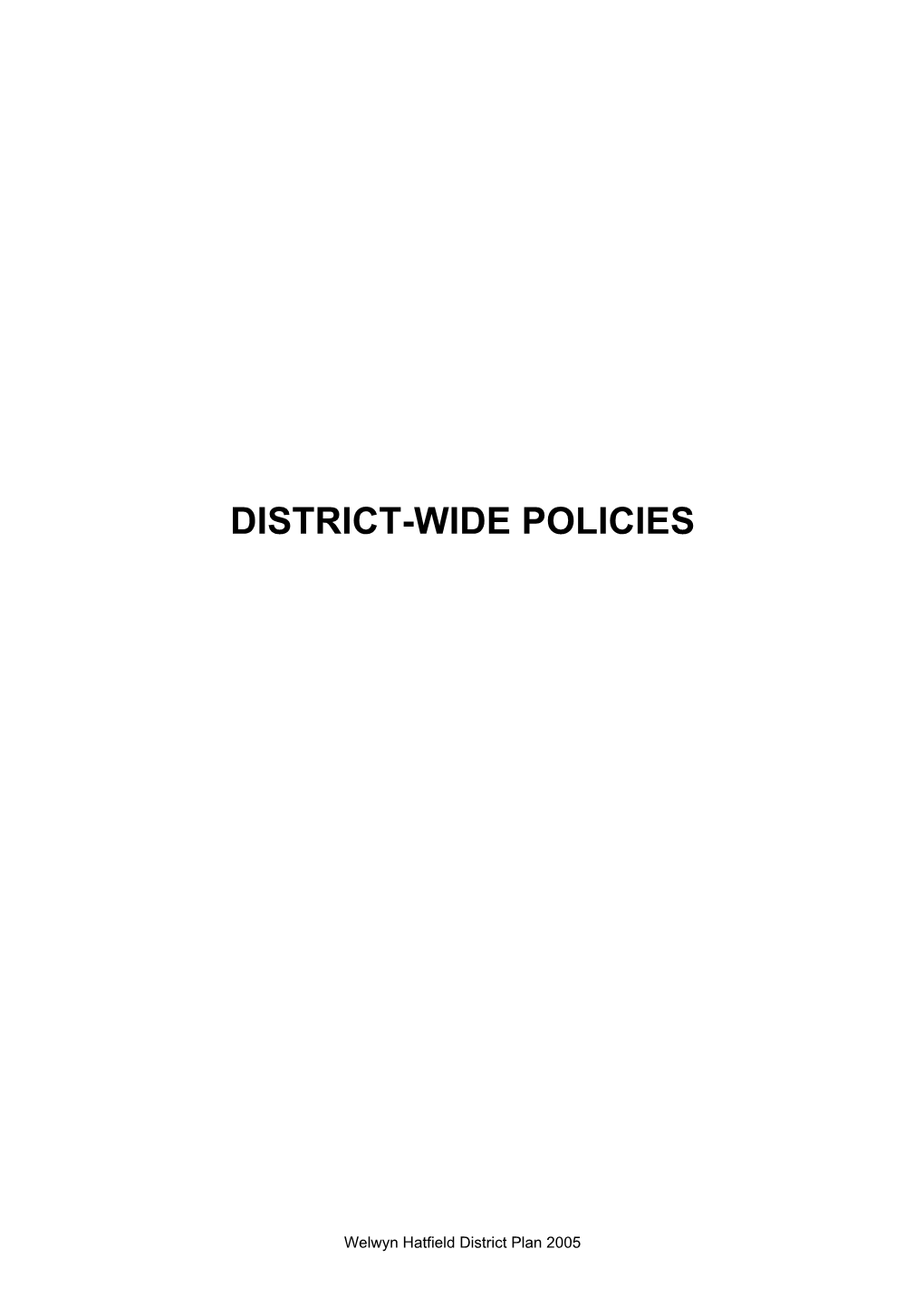 District Plan: District-Wide Policies