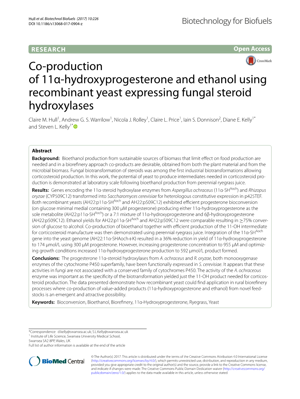 Co-Production of 11A-Hydroxyprogesterone And
