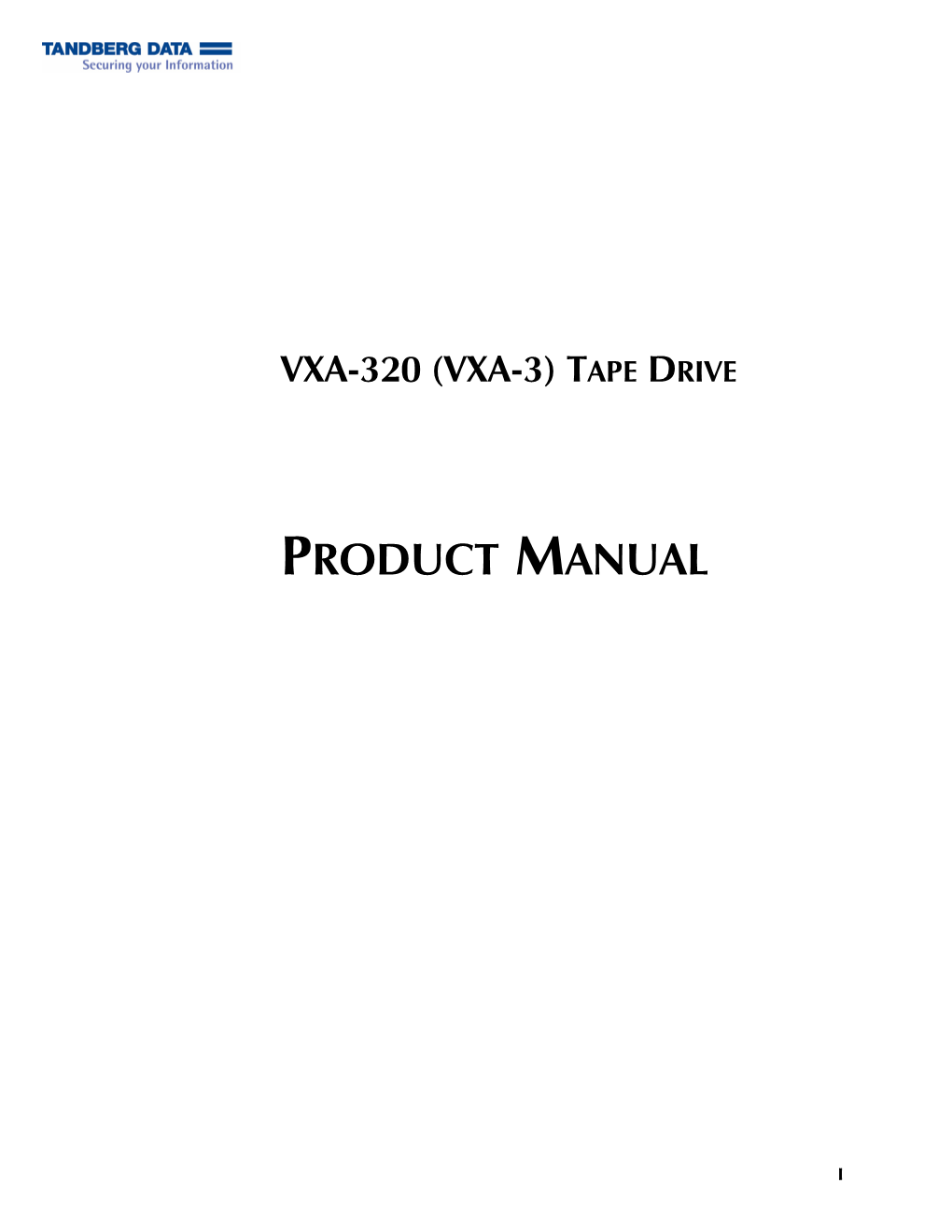 Exabyte VXA-320 Tape Drive Product Manual