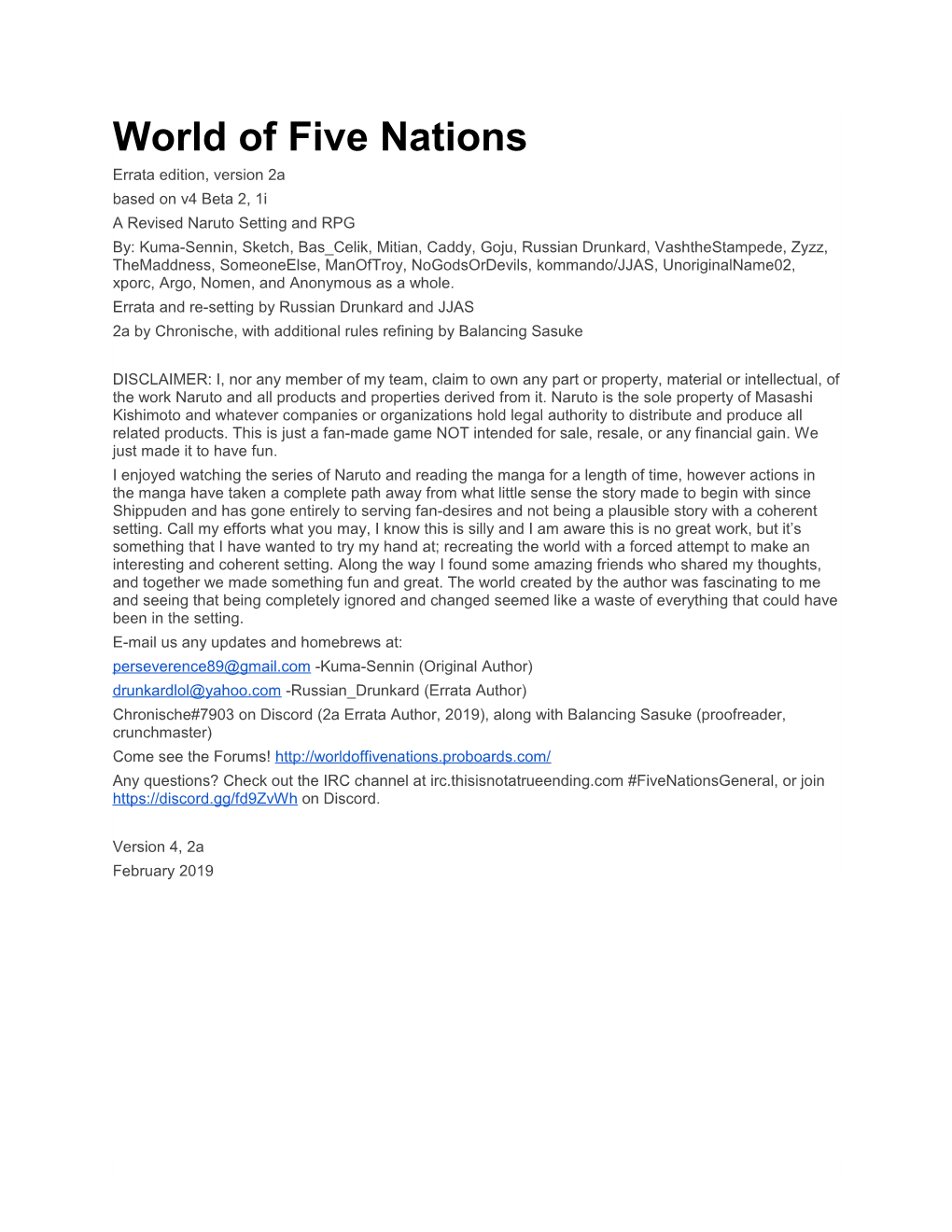 World of Five Nations