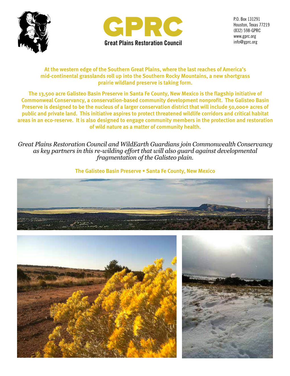 Great Plains Restoration Council Info@Gprc.Org