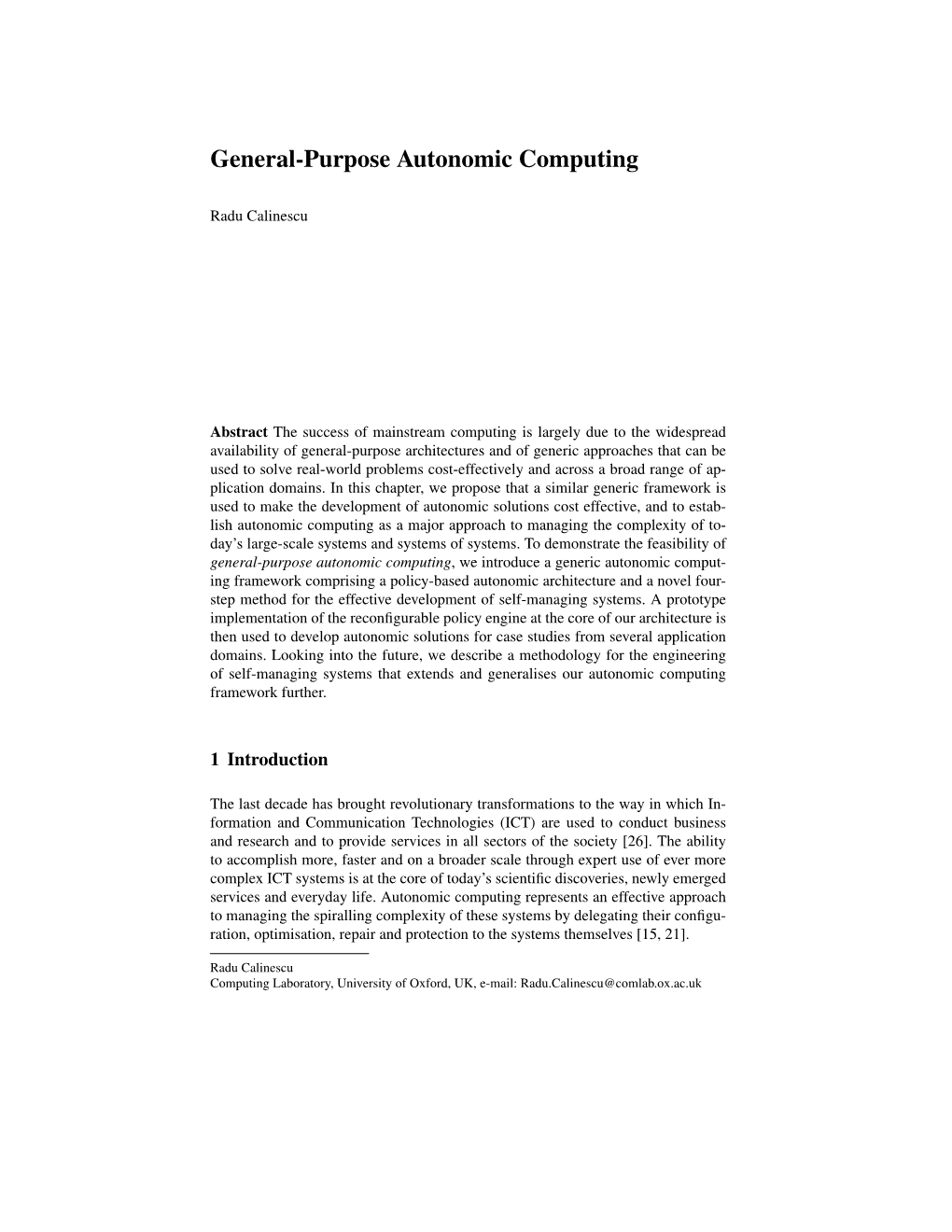 General-Purpose Autonomic Computing