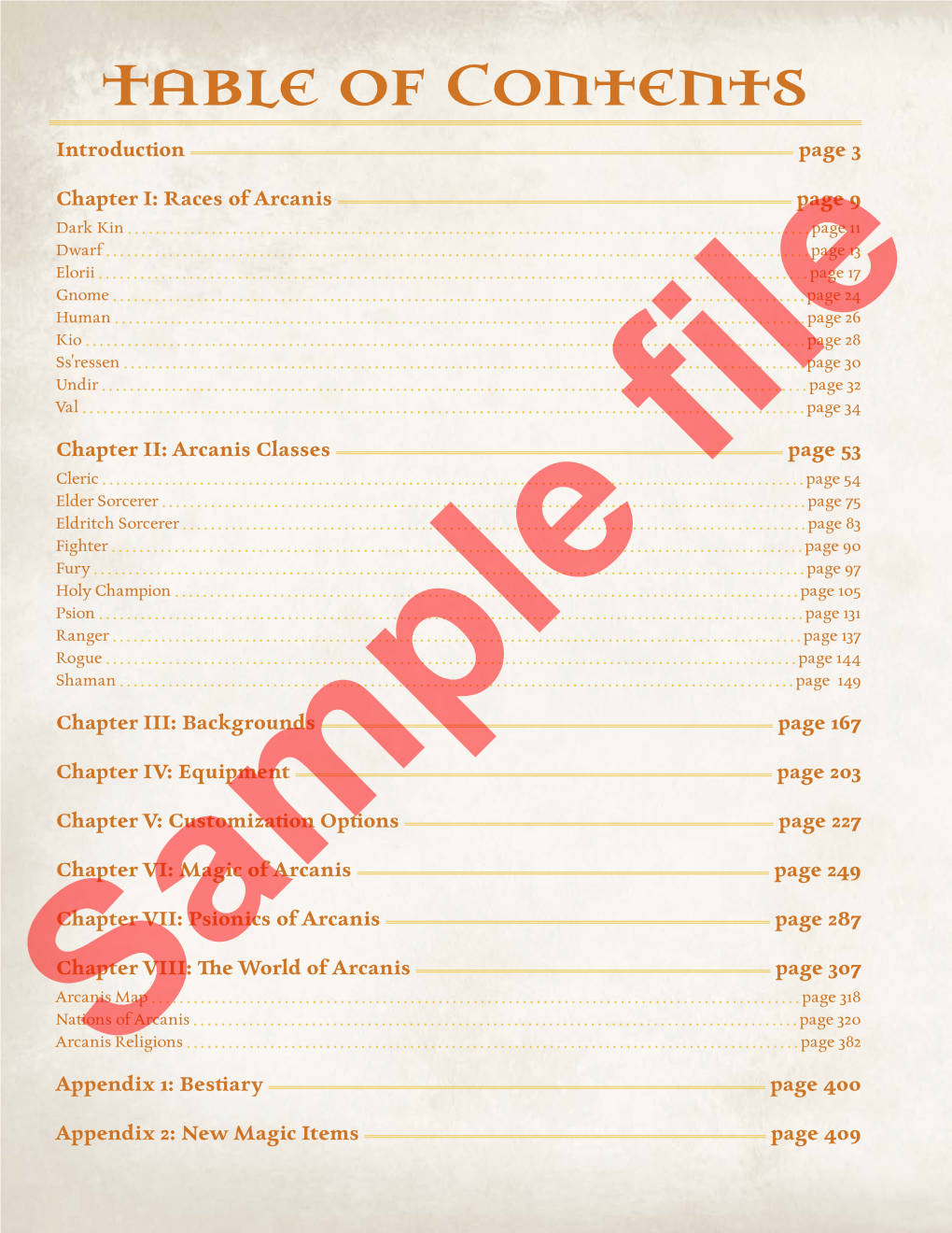 Table of Contents Introduction Page 3