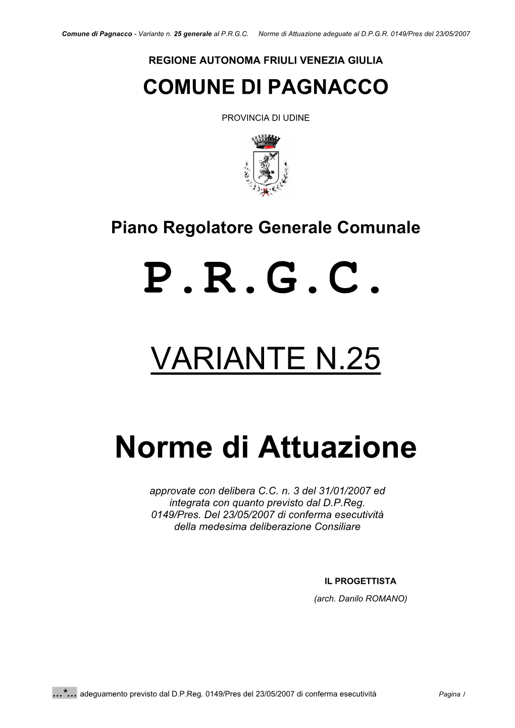 P.R.G.C. Norme Di Attuazione Adeguate Al D.P.G.R