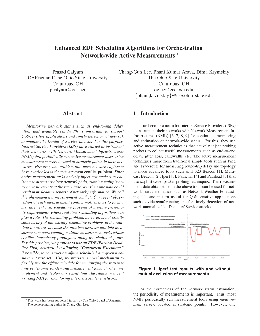 Enhanced EDF Scheduling Algorithms for Orchestrating Network-Wide Active Measurements ∗