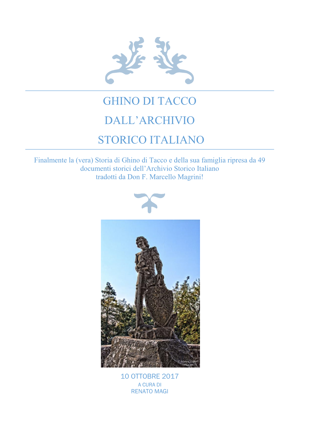 Ghino Di Tacco Dall'archivio Storico Italiano