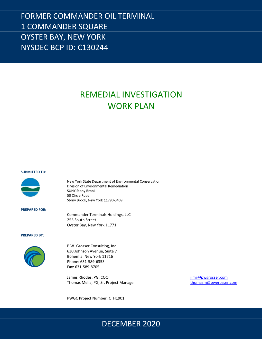 Remedial Investigation Work Plan