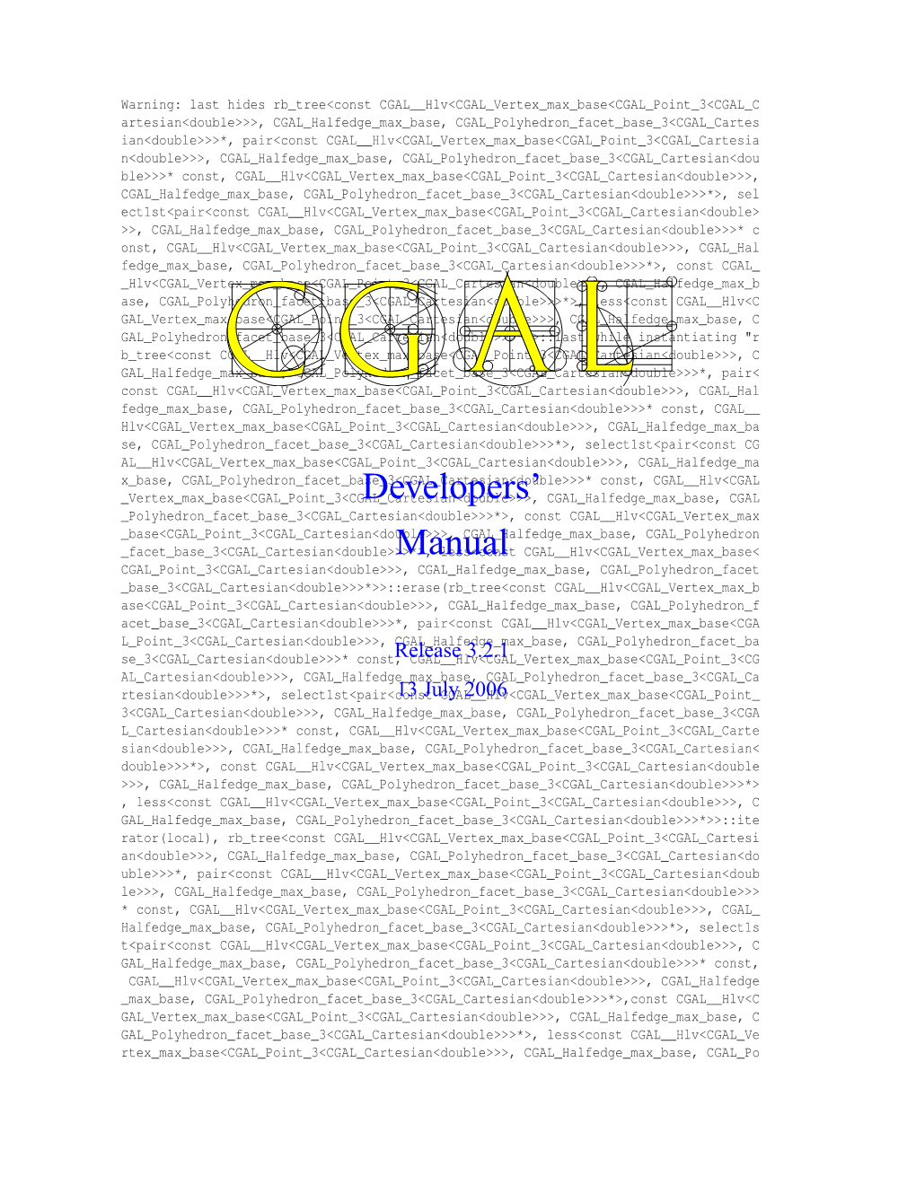 CGAL Manuals and a Top-Level Driver Script to Run LATEX and the Latex to Html Converter Consistently in the Manual ﬁle Structure of CGAL Manuals