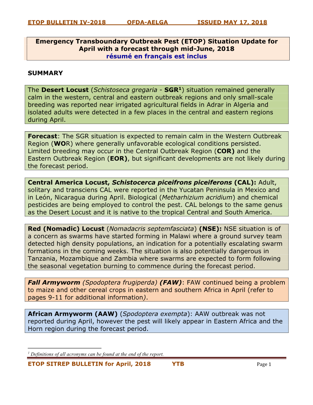 Top Update Iii-2015 Ofda-Aelga Issued April 5, 2015